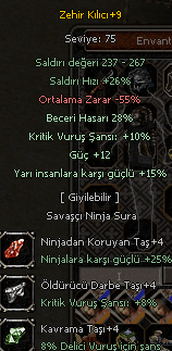 28 BEC YARI GÜÇ KRİTİK ZEHİR KILICI