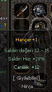 1 LEVEL +1 HANÇER TEK EFSUN