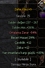 29 BECERİ YARI ZEKA ÇEVİKLİK ZEHİR KILICI