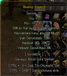 +6 ABANOZ KÜPE 20 EŞYA 20 HAREKET