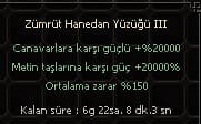 ZÜMRÜT HANEDAN YÜZÜĞÜ III 70TL ANLIK