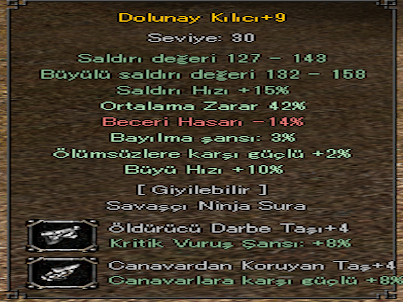 42 ORTALAMA 4 TAŞ 9 DOLUNAY