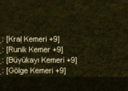 +9 KARAKTER KEMER SETİ SATILIR.