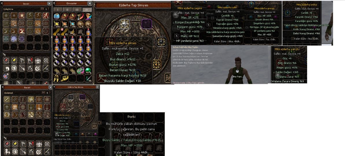 114 LWL MÜKEMMEL ELMASLI MAT SET  ŞAMAN + MİTSİ YAKUTLU 45 LWL SAVAŞÇI