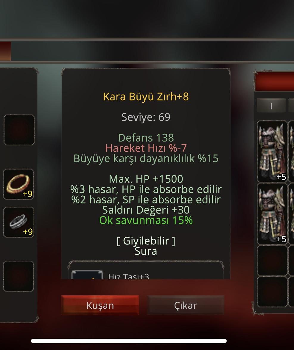 +8 KARABÜYÜ ZIRH
