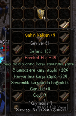 ŞAHİN +9 20 ÖLÜMSÜZ - SERSEM -4 GÜÇ -8 CANLILIK - 20 HAYVAN TEKLİF