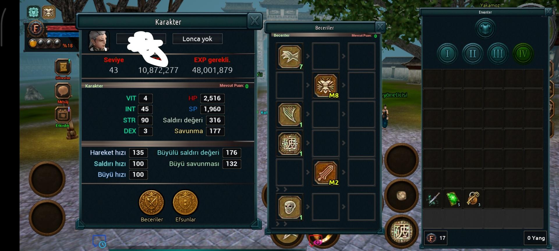 Temiz mail 43 lvl büyü kılıç sara 230