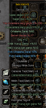 İLAHİ KILIÇ +9 60 ORT 12 GÜÇ 10 DELİCİ 10 CRİT