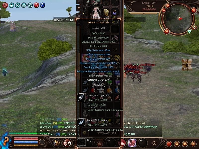 200 LVLLİK ELİT ARTEMİSİA ZIRHI EDİT VE 7K SAV 9 BECERİ TAŞLI