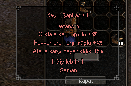 keşiş şapka 15 ates 6 ork 4 hayvan