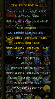 PERMA KRALİYET KOSTÜM