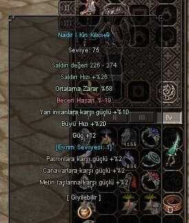 58 ORT +12 GÜÇ  KİN KILICı+9