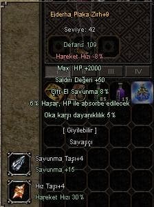 +9 EJDER ELİT  2K HP 50 STR   +4 HIZ +4 SAVUNMA EKLİ 3300 TL