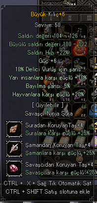 50 LVL  BÜYÜK KILIC   YARI GÜÇ DELİCİLİ