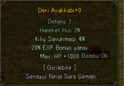 20 EXP - 1K HP AYAKKABI
