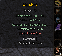 ZEHİR KILICI +0 SANDIKTAN ÇIKTIĞI GİBİ