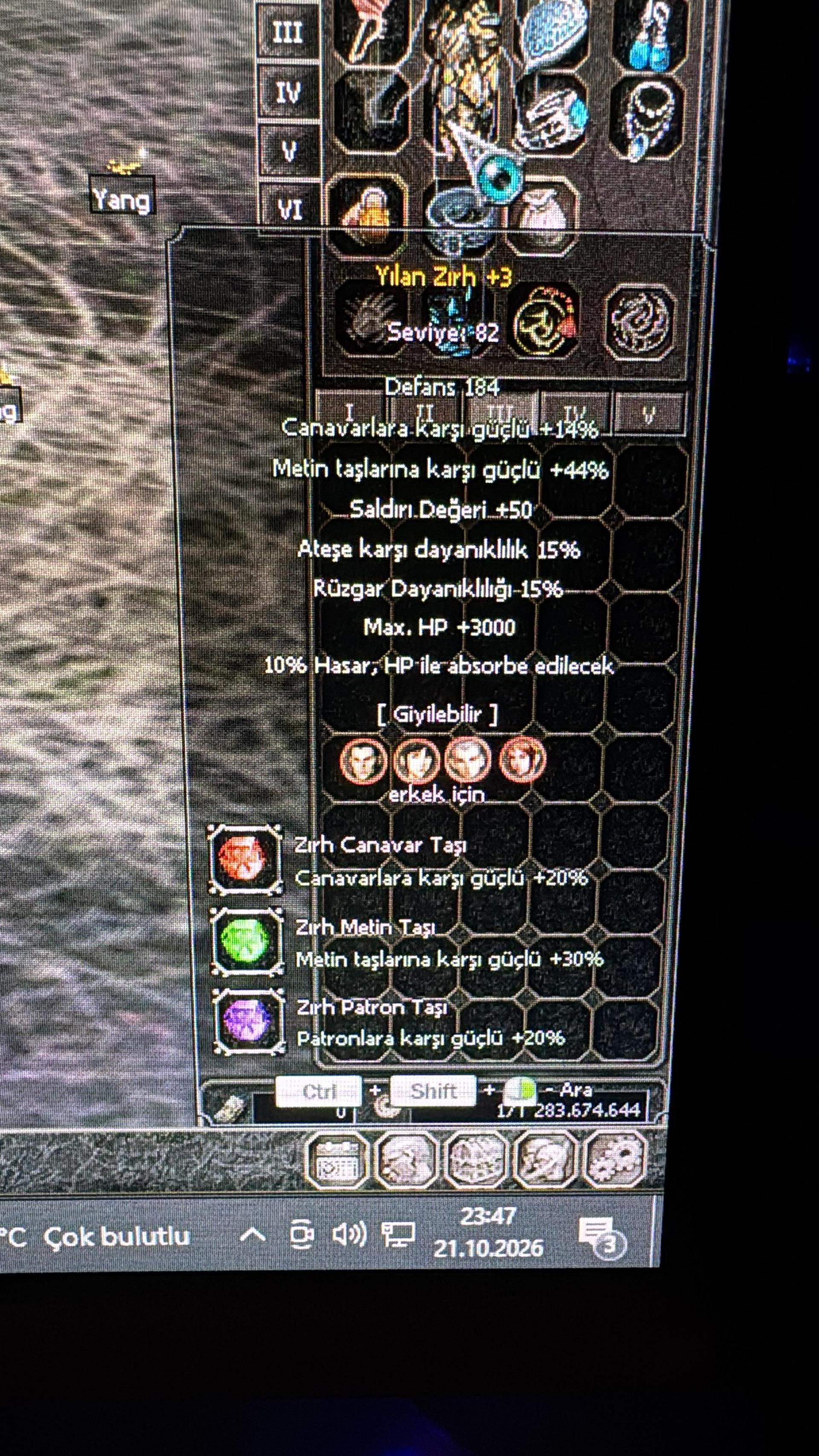 Yılan Zırhı +3  82 level