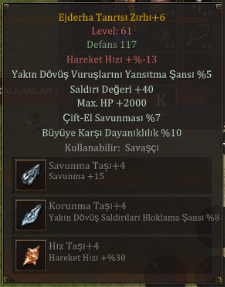 +6 EJDERHA TANRISI ZIRH - KIZIL ORMAN FARMI İÇİN - KELEPİR