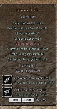33 ORTALAMA 5 DELİCİ 10 ŞEYTAN 10 ÖLÜMSÜZ +9 DOLUNAY