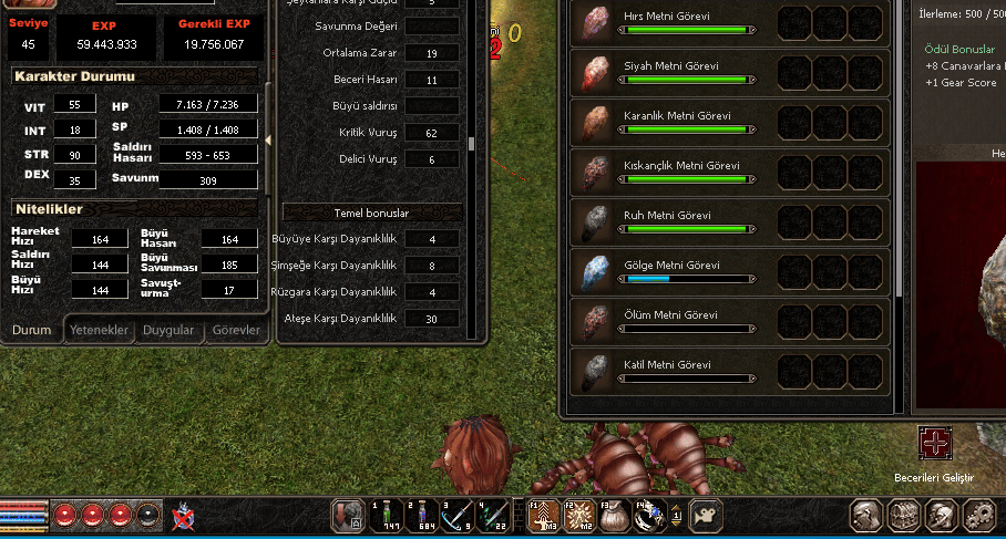 45 level gölgelik savaşçı