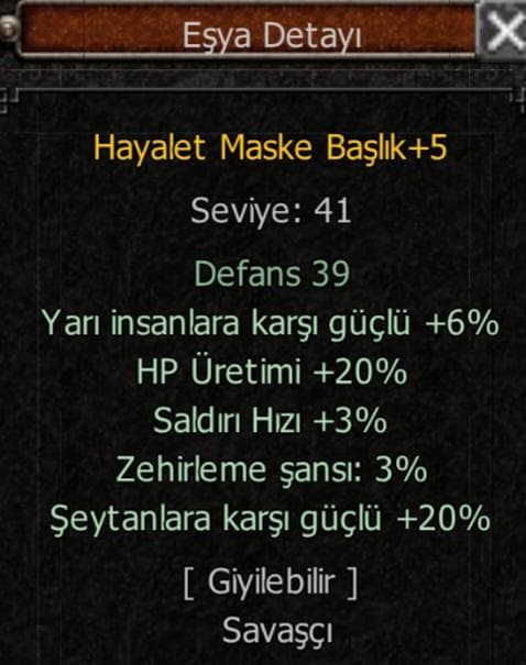 +5 HAYALET MASKE