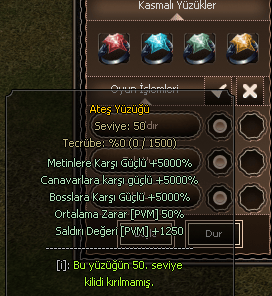 50 SEVİYE YÜZÜK SET