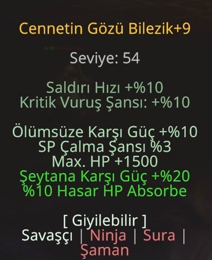 +9 cennet bilezik sürgünlük