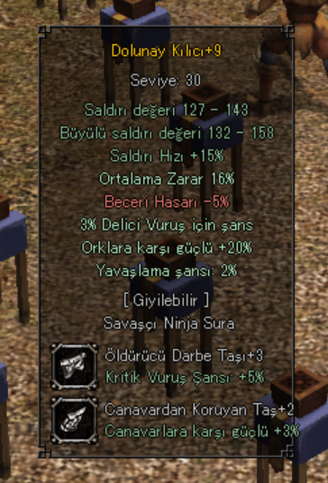 9 dolu VADİLİK 16 ORT 20 ORK TASLI