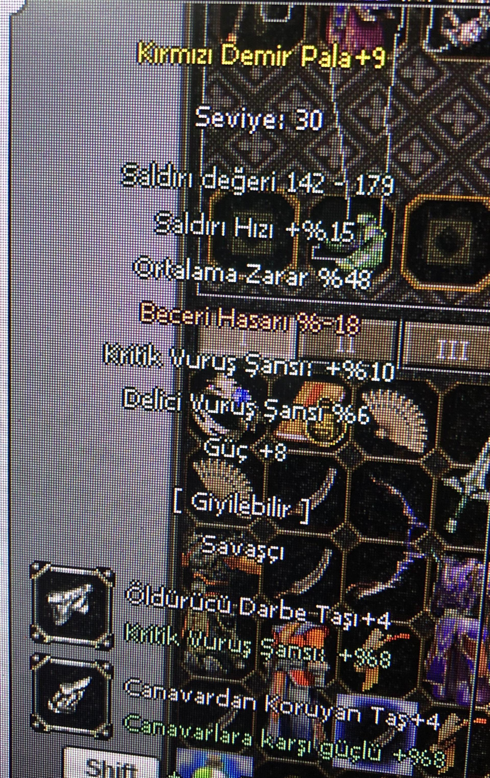 +9 KDP 48 Ort 10 kritik 6 delici 8 güç +4 taşlı