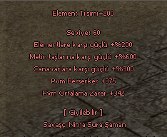 Element Tılsımı +200