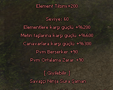 Element Tılsımı +200