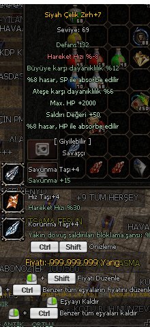 +7 KİN 41 ORT 10 ÖLÜMSÜZ 4 TAŞ PAZARLIK YOK
