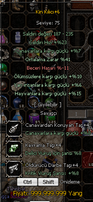+6 KİN ELİT PAZARLIK YOK !!!!!!! SON FİYAT