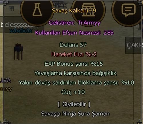 Sohanlık +9 Kalkan