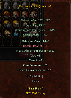 +9 Çakram(147 Ort)  75 berserk ort 57