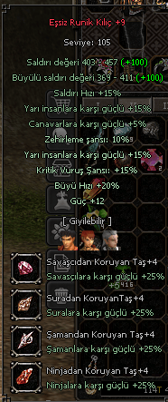+9 5evrim runik +9 sav zırh beta