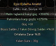 EŞSİZ EJDERHA AMETİS TOP SIRA GARANTİ.