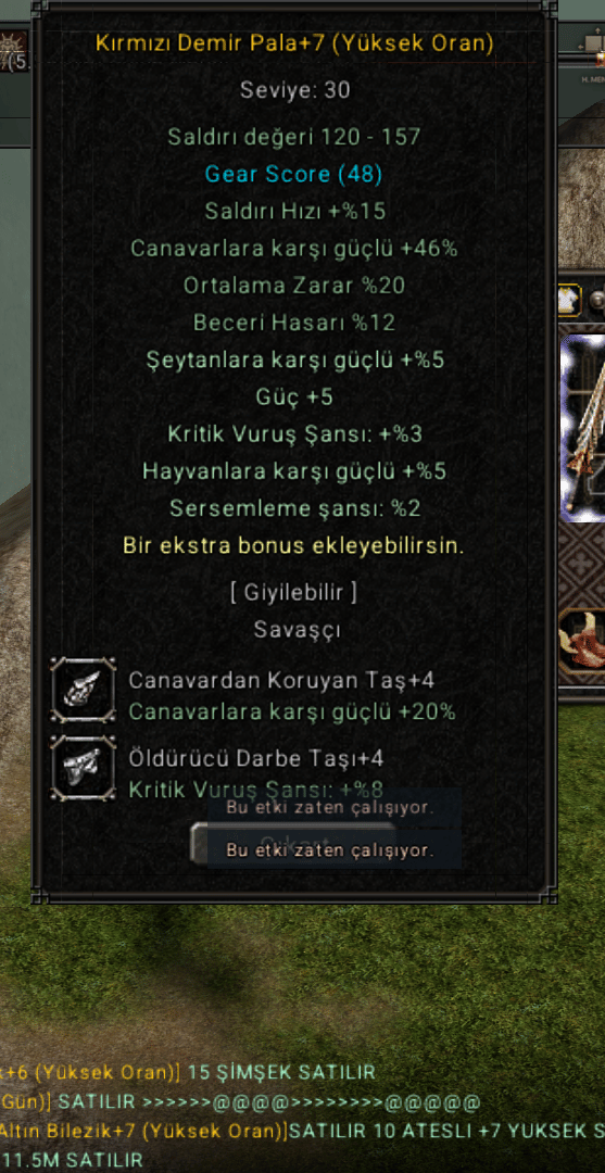 53 lvl 900 hasarlı gölgeci savaşçı acil st