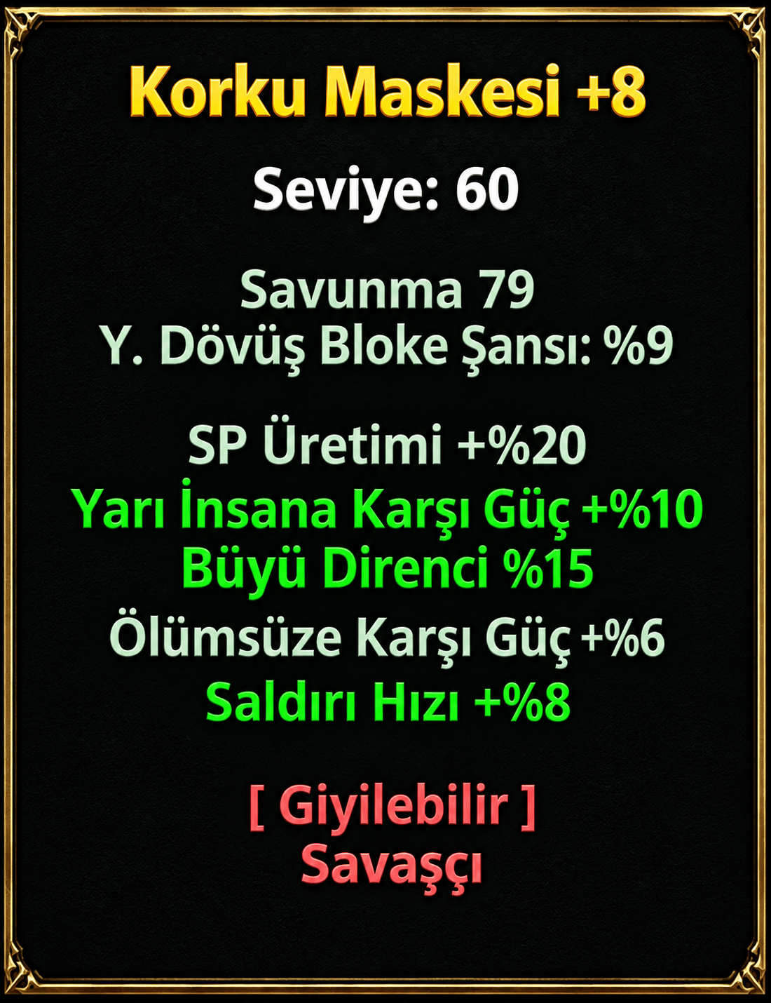 ELİT KORKU MASKESİ