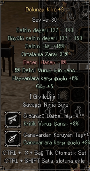 +9 DOLU 31 ORT 6 GÜÇ 5 DELİCİ +4 TAŞLI