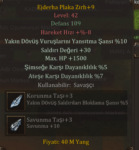 +9 EJDERHA PLAKA ZIRH