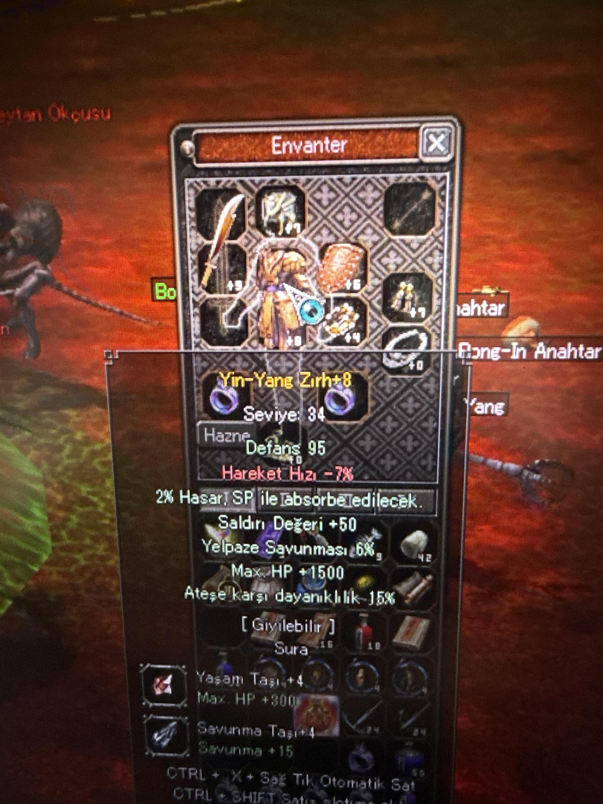 +8 yin yang 15 ateş 50 str hp