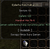 +8 TEMİZ EJDERHA PULU KALKAN