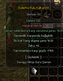 +8 EJDERHA PULU KALKAN