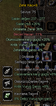 +9 ZEHİR 36 ORT 20 ÖLMSZ 8 KRİTK
