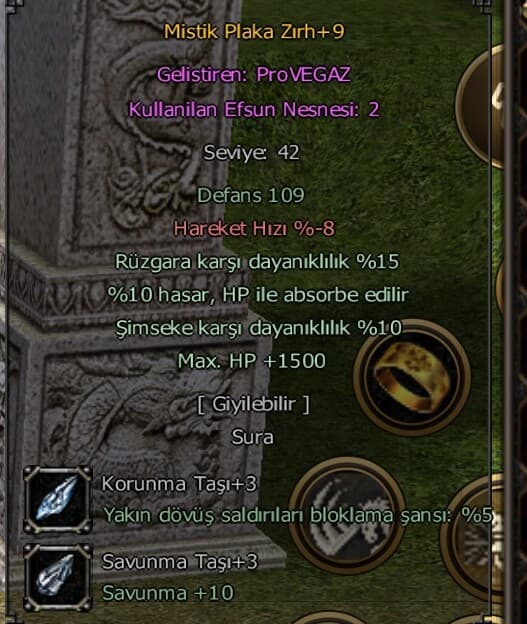 Serverda tek 4/4 efsun +9 mistik