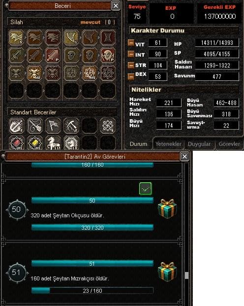75 LVL KESKINLIK P DEHŞET P AT 11 SEVIYE 51 EP İLE SATILIR MESAJ
