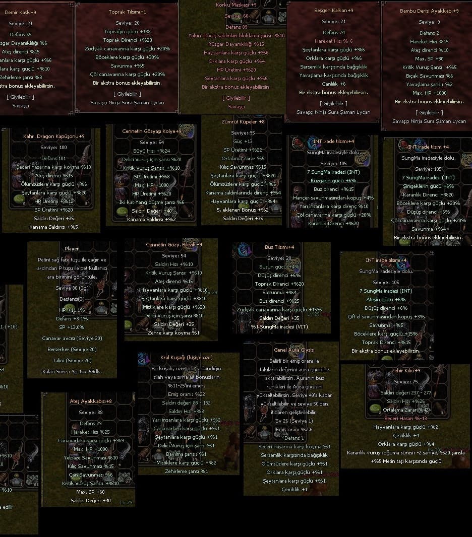 115 lv Ninja Full P biyolog bitik mat setli itemli