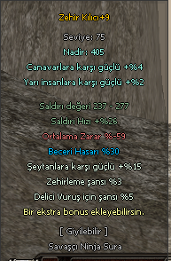 +9 ZEHİR KILICI 30 BECERİ