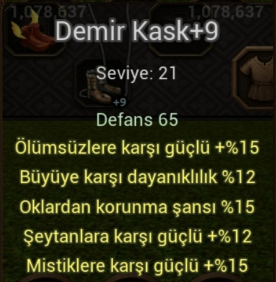 UYGUNDAN ELİT FARMLİK DEMİR KASK - Metin2 İtem/Yang, Karakter
